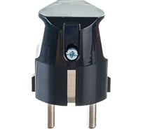Вилка Aling-conel L-типа с заземляющим контактом 16A 250В, черный 308.13 137011