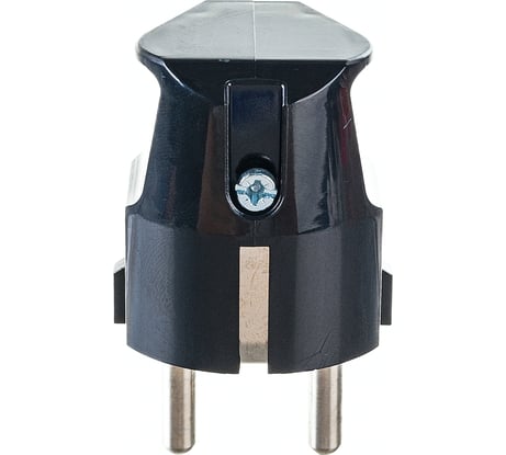 Вилка Aling-conel L-типа с заземляющим контактом 16A 250В, черный 308.13 137011