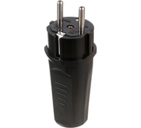 Массивная вилка Aling-conel CONEL с заземляющим контактом 16A 250В, черный 304.13 137003