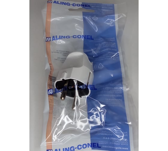 Вилка Aling-conel с заземляющим контактом 16А 250В, белый 301.0 137013