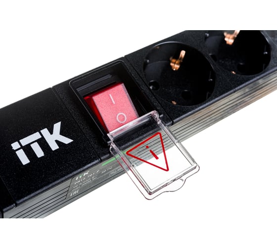 Блок розеток ITK PDU 7 роз. нем.ст. с выкл 1U каб.2м вилка нем.ст ПВХ черный PH12-7D1-P