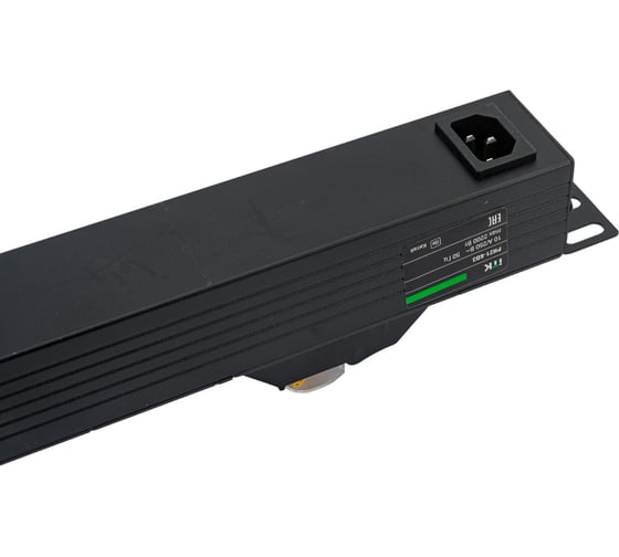 Блок розеток IEK ITK PDU 6 роз. нем. ст. с автом.10А 1U, вх.С14 без каб. чер. PH21-6D3
