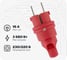 Каучуковая вилка duwi с заземлением 16A 90градусов с кольцом IP44 красная 27459 9 1