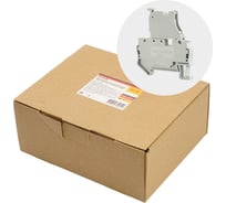 Зажим пружинный STEKKER 2-проводной проходной 4,0 мм² (JXB ST 4) с размыкателем и предохранителем, LD552-1-00, серый, 50шт, 50188