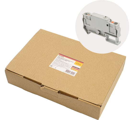 Зажим самозажимной STEKKER 2-проводной проходной 4,0 мм² (JXB PT 4) c размыкателем и предохранителем, LD572-1-01, серый, 50шт, 50190 1