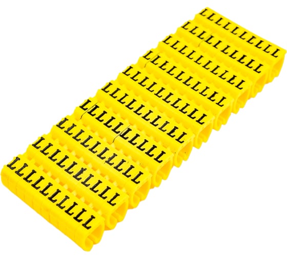 Наборный маркер TDM ELECTRIC символ L, желтый, 6 мм2, 100 штук SQ0534-0057