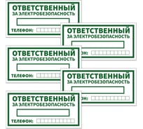 Знак Контур Лайн Ответственный за электробезопасность 200х100 упаковка 5 штук 12FC0172