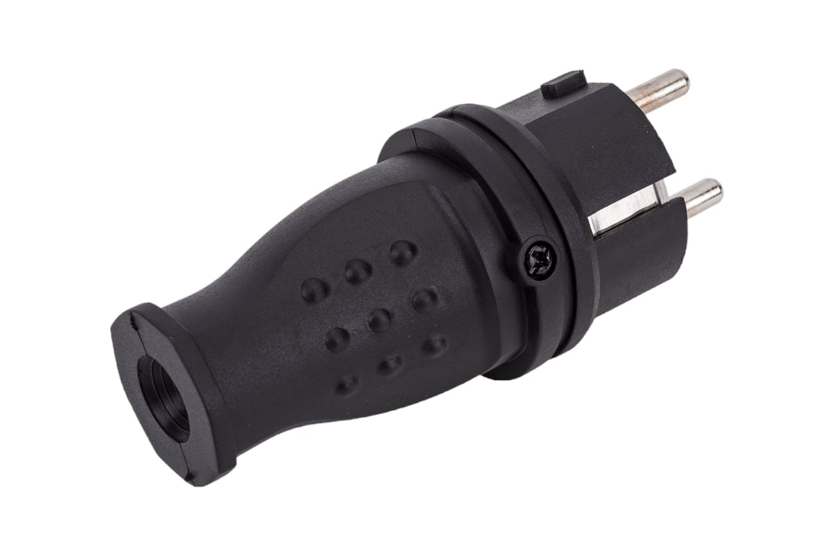 Вилка TDM прямая каучук 2Р+РЕ 16А 250В IP44 серии "Народная" SQ0612 ...