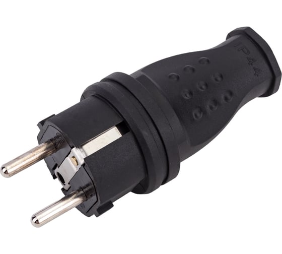 Вилка TDM прямая каучук 2Р+РЕ 16А 250В IP44 серии "Народная" SQ0612-0031