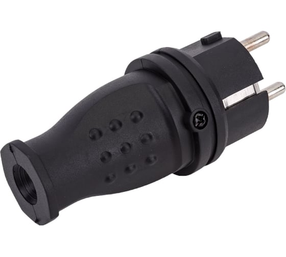 Вилка TDM прямая каучук 2Р+РЕ 16А 250В IP44 серии "Народная" SQ0612-0031