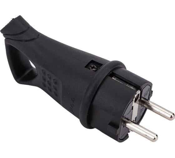 Вилка TDM ELECTRIC с ушком каучук 2Р+РЕ 16А 250В IP44 серии "Народная" SQ0612-0032