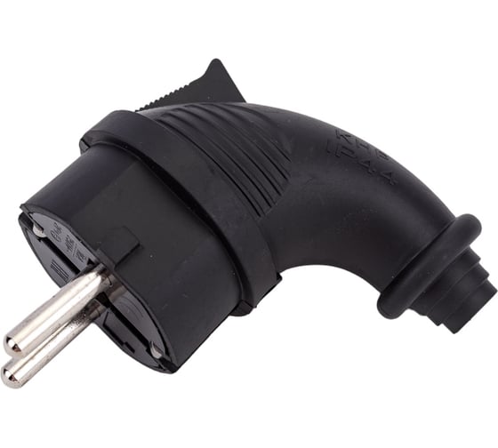 Вилка TDM ELECTRIC угловая каучук 2Р+РЕ 16А 250В IP44 серии "Народная" SQ0612-0030