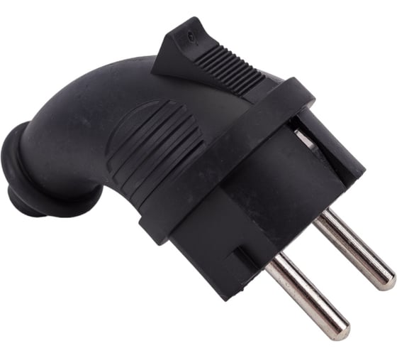 Вилка TDM ELECTRIC угловая каучук 2Р+РЕ 16А 250В IP44 серии "Народная" SQ0612-0030