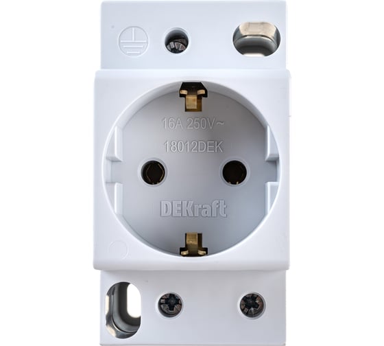Розетка Systeme Electric 16А 220В 2P+PEN на DIN-рейку PM-102, серия DeKraft 18012DEK