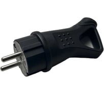 Вилка однофазная прямая SAMGRUPP каучуковая с кольцом 220-250В, 16А, IP44 320 шт SAMC-046322016-320