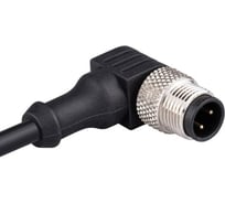 Соединительный кабель Emas 2м, со штепселем M12_4, 90 градусов, ПВХ, IP68 SKM12F4DXV2