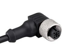 Соединительный кабель Emas 5м, с гнездом M12_4, 90 градусов, ПВХ, IP68 SKM12P4DXV5