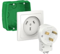 Силовой комплект: розетка, вилка Systeme Electric Blanca С/У Белый 32 А, 250 В BLNSK013231