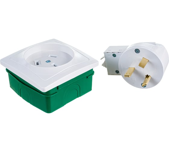 Силовой комплект: розетка, вилка Systeme Electric Blanca С/У Белый 32 А, 250 В BLNSK013231