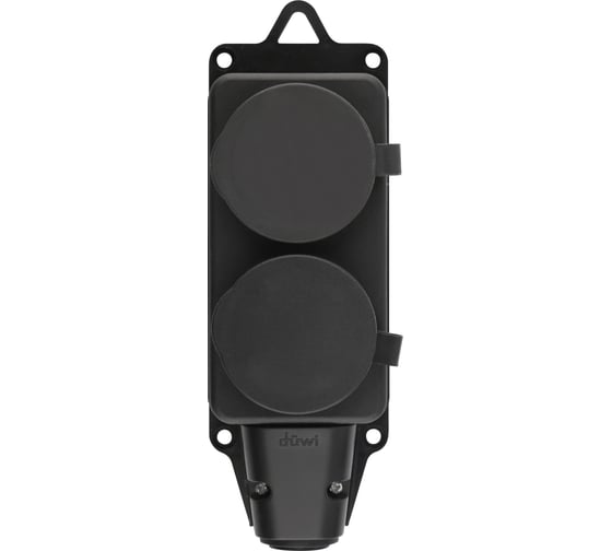 Каучуковая колодка duwi 2 гнезда с заземлением IP44 черная 16A 27461 2