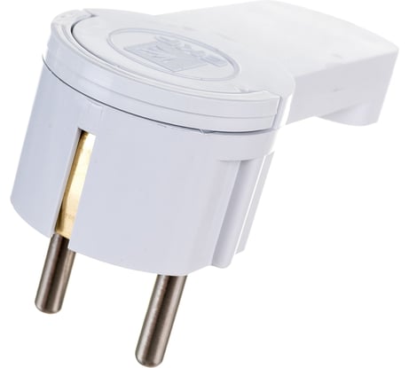 Угловая плоская вилка EKF с/з белая СТЕЛС 16А 250В PRO AVYF16-10-r