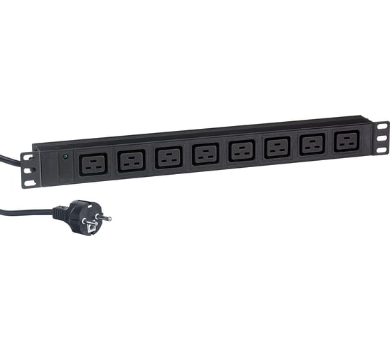 Блок розеток ExeGate ServerPro PDU-19H015 Al-8C19-EU3CU, 19, 1U, алюминий, 8 IEC 320 C19, евро, 3м 280873