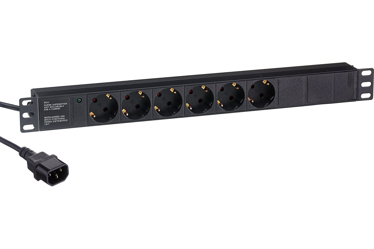 Блок евророзеток для 19 шкафов 16а cabeus pdu 8p 2eu 8 розеток