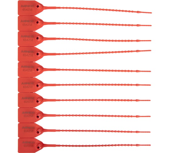 Пломба пластиковая номерная Arnezi 250мм, красная, 100 шт A0903000 1