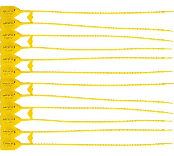 Пломба пластиковая номерная Arnezi 350мм, желтая, 100 шт A0903001 1