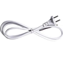 Сетевой шнур с вилкой ПК ЭПОС ПВС 2x0.75, 2 м, без заземления, белый EP-000012