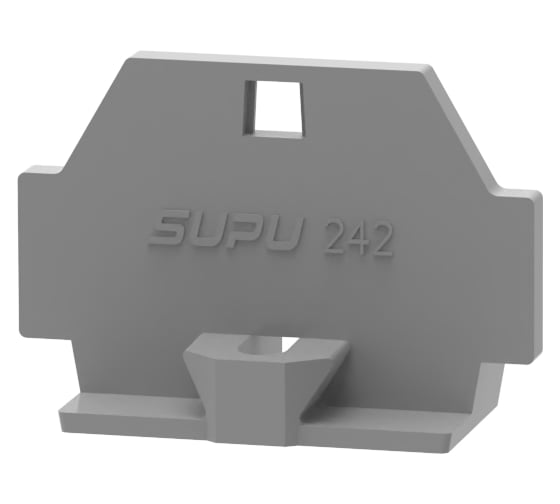Крышка защитная SUPU TB для клемм с фиксирующим фланцем, серая 100 шт 242621 1