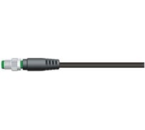Соединитель кабельный VELLEDQ M12-M04T-10.0PVC/BK вилка, прямой, пластик, 4-PIN, IP67, кабель10 м, 60 DC 08-00045867