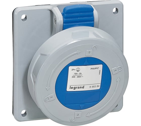 Встраиваемая розетка Legrand P17 Tempra Pro - IP66/67 - 200/250 В - 32 A - 2К+З 555484 1