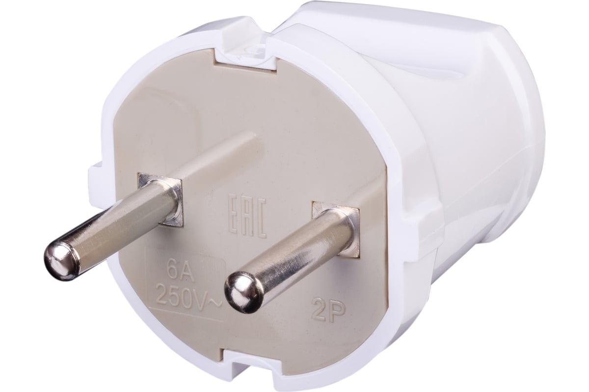 Вилка duwi без заземления белая 6А 250В 30463 0 - выгодная цена, отзывы ...