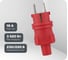 Каучуковая прямая вилка duwi с заземлением 16A IP44 красная 27455 1 1