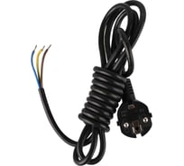 Шнур сетевой СПб УПП-5 с вилкой ПВС 3х1,5-81 черный, 2.2 м 99927719