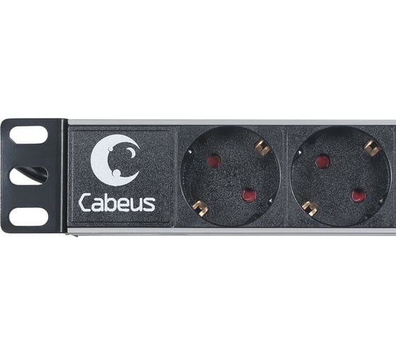 Блок евророзеток Cabeus для 19 шкафов горизонтальный 6 розеток 16 A без выключателя PDU-6P-2EU