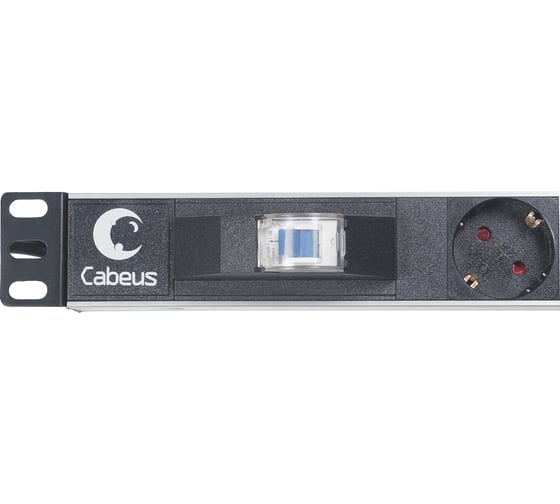 Блок евророзеток Cabeus для 19 шкафов, горизонтальный, 6 розеток PDU-6P-B-2EU