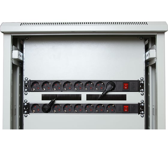 Блок евророзеток Cabeus для 19 шкафов, горизонтальный, 6 розеток PDU-6P-B-2EU