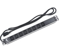 Блок розеток Cabeus для 19 шкафов горизонтальный 8 розеток IEC 320 C13 10 A IEC PDU-8I-2IEC