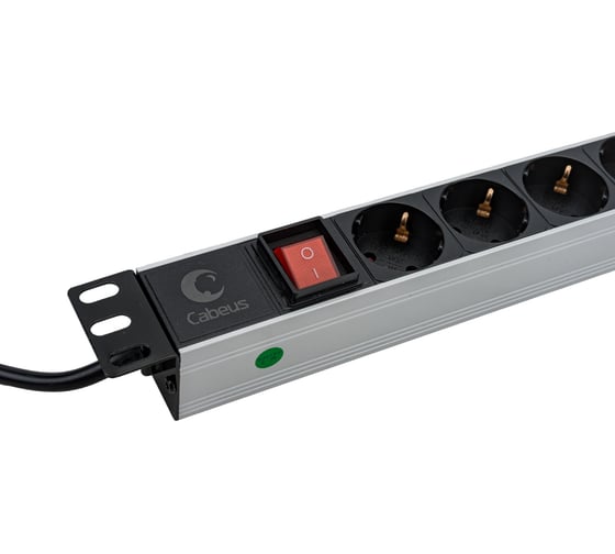 Блок силовых розеток Cabeus горизонтальный неуправляемый Shuko х 8 вход IEC320 шнур 2м PDU-8P-2IEC