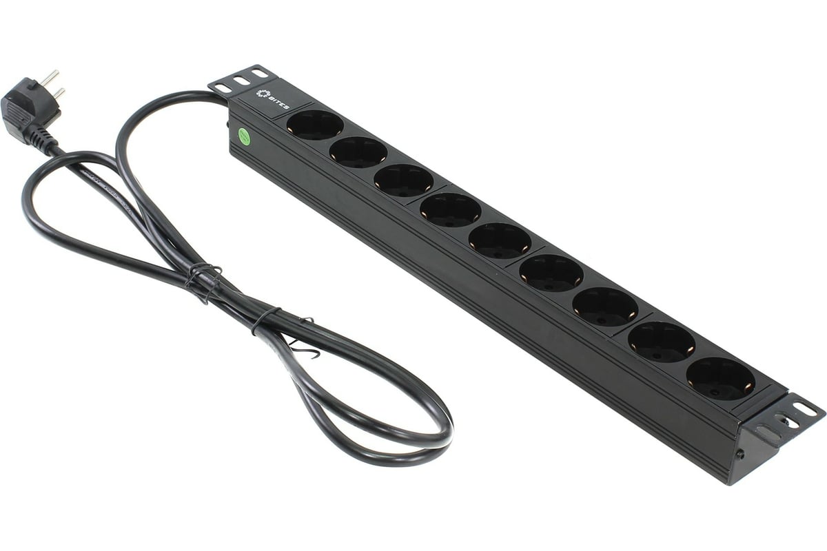 Блок розеток 5bites 9 розеток, алюминий, 1U, 19", VDE 2м PDU919A-04 ...