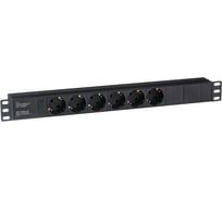 Блок розеток ExeGate ServerPro PDU-19H601 Al-6S-C14 19 1U алюминий 6Schuko С14 280825