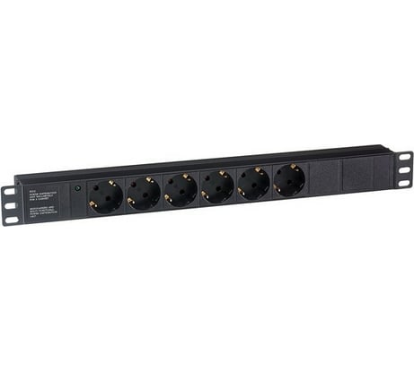 Блок розеток ExeGate ServerPro PDU-19H601 Al-6S-C14 19 1U алюминий 6Schuko С14 280825