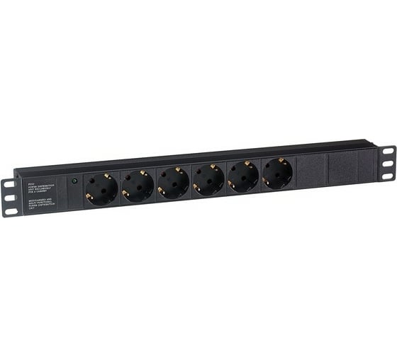 Блок розеток ExeGate ServerPro PDU-19H601 Al-6S-C14 19 1U алюминий 6Schuko С14 280825 1