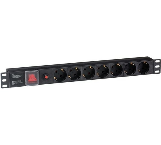 Блок розеток ExeGate ServerPro PDU-19H702 Al-7S-C14-SW-O 19 1U алюминий 7Sch С14 защита от перегрузки 280837 1