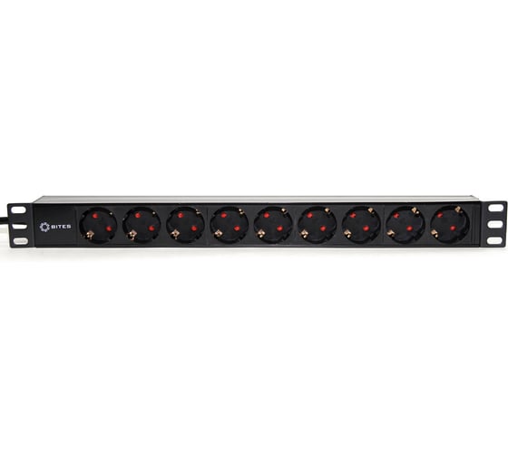 Блок розеток 5bites 9 розеток, огнеупорный пластик, 1U, 19", VDE 2м PDU919P-02