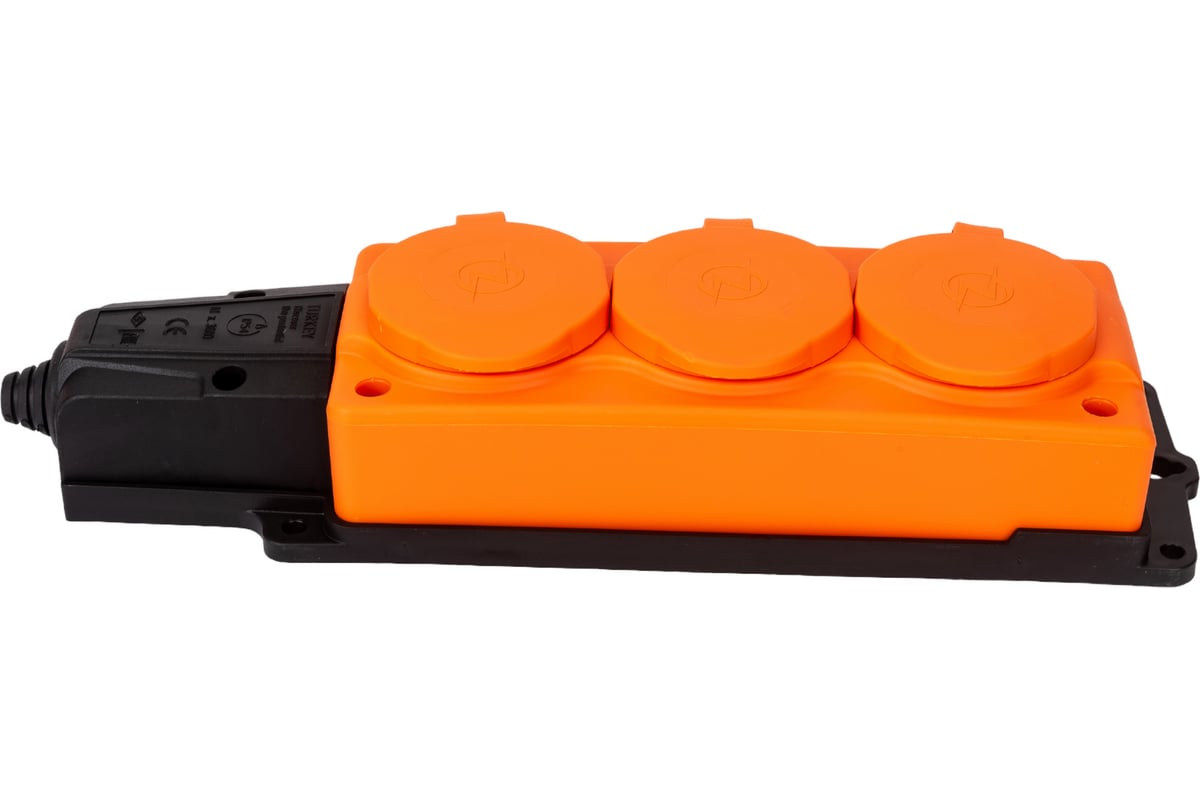 Штепсельная колодка NE-AD 3-гнезда с крышкой, с заземлением, 16А, IP54 ...