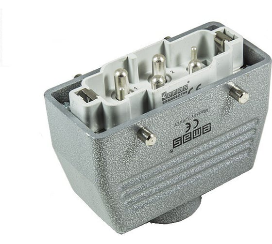 Кожух Emas со штепселем металлический, 6 полюсов (4 x 80A + 2 x 16A), верхний ввод (PG 21), IP65 EBM806FU30 1