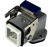 Угловой кожух со штепселем Emas металлический, 4 полюса, 10A, нижний ввод (PG 11), фиксаторы металл, IP65 EBM04FE46